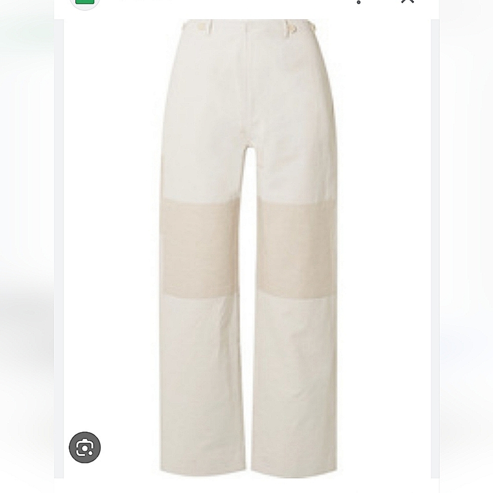 NWT$895 TRE Natalie Ratabesi Missy Two Tone Linen Cotton Trousers Wide Leg Pants - Picture 3 of 16